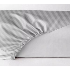 Maro Home Hoeslaken Katoen Satijn Lichtgrijs 180x200cm met Elastiek