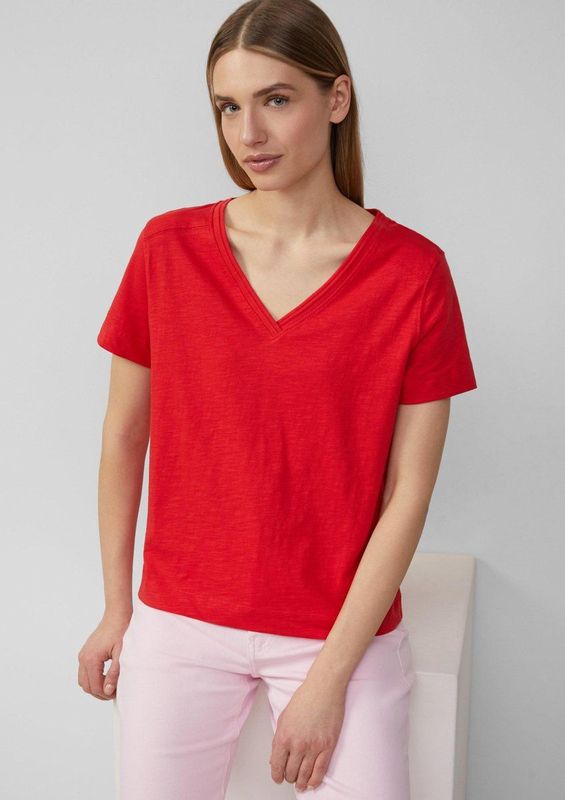 T-shirt - V-hals - Katoen