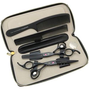 High-end Professionele 6-inch Kappersschaar van 440C Staal - Zwart - Haarsalon Set 1