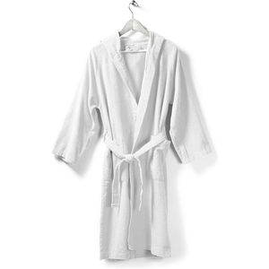 Microbadstof badjas met capuchon - Groot/X-Groot - Wit