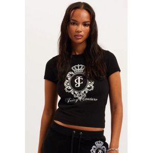 Juicy Couture Heritage crest fitted T-shirt Zwart S