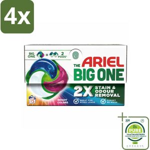 Ariel - 3in1 Wasmiddel Pods - The Big One - Color - 15 Pods - Voordeelverpakking - 4 stuks - Ariel wasmiddel - Waspoeder
