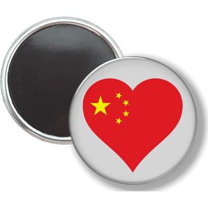 Button Met Magneet - Hart Vlag China - NIET VOOR KLEDING