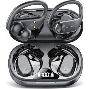Draadloze Sport Hoofdtelefoon met Bluetooth 5.3 - In-Ear, Waterdicht en 68 Uur Speeltijd