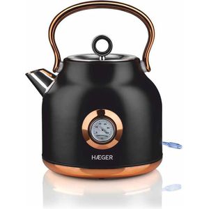 Water- en Theekoker Haeger EK-22B.024A Zwart Roestvrij Staal 2200 W 1,7 L