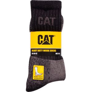 Caterpillar Heavy Duty Heren Werksokken 3 paar Zwart/Grijs - Maat 39-42