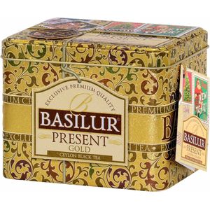 BASILUR Present Gold - Losse zwarte thee in een versierd blik, 100g feestelijke thee