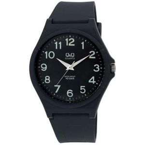 Q&Q VQ66J005Y - Horloge - Sport - Analoog - Unisex - Plastic band - Rond - Cijfers - Kunststof - Zwart