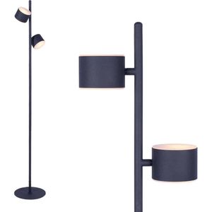 Moderne vloerlamp Prince | 2 lichts | zwart | metaal | 150 cm hoog | Ø 25 cm | staande lamp / vloerlamp | modern design
