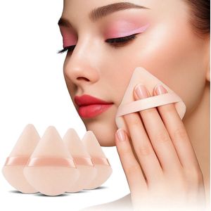 Set van 5 Powder Puff Driehoekige Make-Up Sponsjes I Beauty Blender I Poederdons I Foundation Blender I Beige