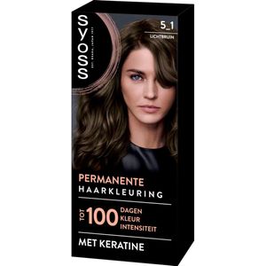 SYOSS - Permanent Coloration 5-1 - Haarverf - Permanente Haarkleuring - Lichtbruin - Grijsdekking - 1 stuk