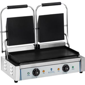 Royal Catering Dubbele contactgrill- glad - 2 x 1800 W