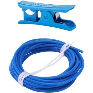 PTFE Hose with Cutter, 5m PTFE Teflon Hose ID 2.5mm OD 4mm 3D Printer PTFE Hose with Blue Cutter for Bambu Lab A1/A1 Mini/P1P/P1S/X1C Creality K1/K1 Max Ender 3 V3(Blue)