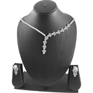 N3 Collecties Zirconia Gesimuleerde Parel Ketting Oorbellen Vrouwen Sieraden Set