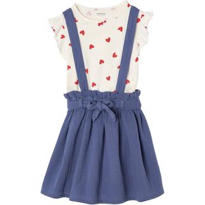 Set - Rok en Shirt - Gestreept - Marineblauw - Katoen