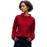 Street One Dames Zachte chenille trui in Rood, in size: 34