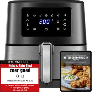 Airfryer - Heteluchtfriteuse - Airfryers - Voorgeprogrammeerde Kookstanden - Vaatwasserbestendige Onderdelen - Geïntegreerde Temperatuurregeling - 8 Programma's - Cool Wall & Bodem Met Antislip - Met Timer & Temperatuur Instellingen