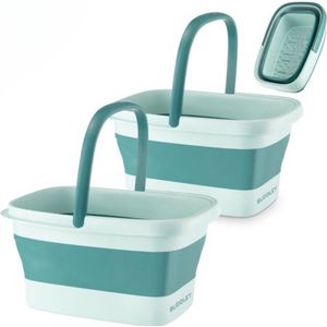 BUDDLEY Voetenbad Inklapbaar (SET 2x) - Groen - Voetbad - Voetenbaden - Ontspan je voeten