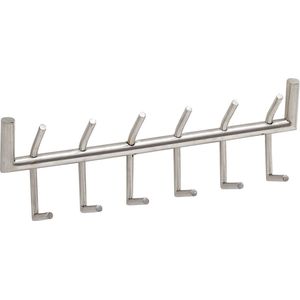 Rootz Wandkapstok - Metaal Zilver - Design Halkapstok Staal - Wandpaneel Haakrail - Garderobemuur - 60x19x10 cm