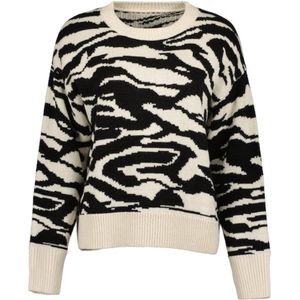 Blue Seven dames - Trui 24940 beige/zwart print maat 42