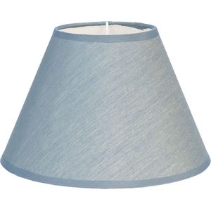 HAES DECO - Lampenkap - Modern Chic - blauw rond - formaat Ø 37x20 cm, voor Fitting E27 - Tafellamp, Hanglamp