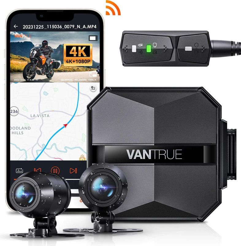 Vantrue - Falcon 1 - Motor Dashcam - 4K - Dual Wifi GPS