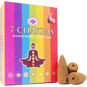 Green Tree Kegelwierook 7 chakra 10 stuks