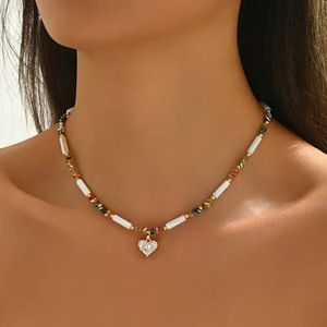 Bovista Ketting - Dames - Staal - Nep zilver - Met Hanger - Kleurijk