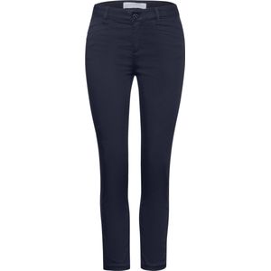 Street One Style Yulius SATIN long Dames Broek - deep blue - Maat 46 - lengte 30