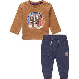 Dirkje - Noppies -Kledingset - 2delig - Joggingbroek navy - Shirt Tadcaster Bistre - Maat 86