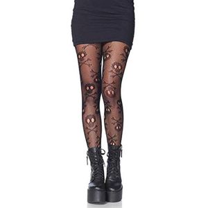 LEG AVENUE 9986 - Pirate skull net pantyhose, Einheitsgröße (Schwarz)
