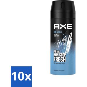 Axe - Deodorant Bodyspray - 48hrs Fresh - Ice Chill - Iced Mint & Lemon - 150 ml - Bulkverpakking - 10 stuks
