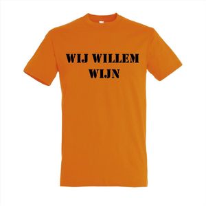 WIJ WILLEM WIJN - KONINGSDAG -shirt - 100% Katoen - Maat XS - Classic Fit - Oranje
