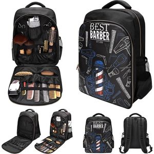 Barber Rugtas - Kapper Rugzak - Kapperstas - Kappers Reistas - Multifunctionele Barber Tas - Waterproof en Oil-proof -Grote Capaciteit - 34(L)x18(B)x46(H) CM - Zwart/Blauw