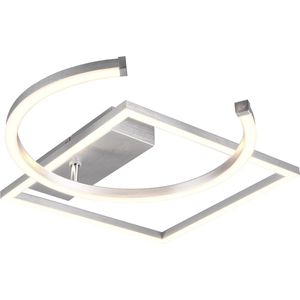 LED Plafondlamp - Plafondverlichting - Torna Pivacci - 23W - Warm Wit 3000K - Rond - Mat Grijs - Aluminium