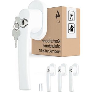 VD WEIDE ENTERPRISE - Afsluitbare Raamkruk Met Slot Draai-kiep Raamgreep Raambeveiliging Sleutel Kindveilig Eenvoudige Installatie Betrouwbare Bescherming - Kinderveiligheid - Wit .