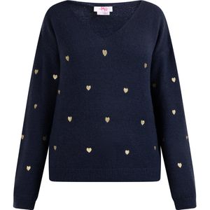 MYMO Trui 'Nolie'  navy / goudgeel