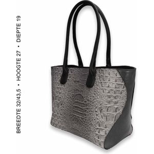 Bulaggi Croc shopper / voor dames / schoudertas - Grijze - dierlijke print / Extra schouderriem