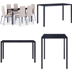 vidaXL 7-delige Eethoek cappuccino - Eetkamertafel En Eetkamerstoel - Eetkamertafels En Eetkamerstoelen - Eetkamer Set - Eetkamer Sets