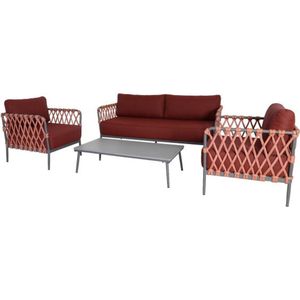 Marrakesh Lounge set aluminium (2X stoelen 1x Bank 1x tafel) - Antraciet