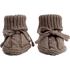 Lodger Slofjes Gebreid Met Kabel - 0-6 mnd - Buffalo