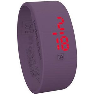TOO LATE - siliconen horloge - LED WATCH BIG BROTHER - breed 24 mm - Violet M