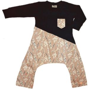 Onesie geschikt voor Pavlik, gipsbroek en Broek geschikt voor Pavlik, gipsbroek en spreidbroek Takjes/ zwart