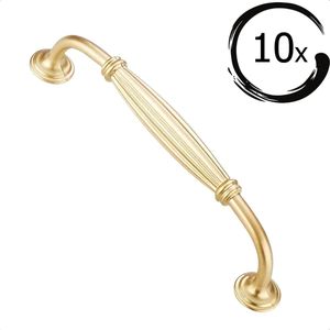10X Handgreep Klassiek Goud 128 MM Aluminium - Handgreep goud - handgreep keuken - Meubelbeslag - handgrepen keukenkastjes - handgrepen kast - Keukengrepen goud- Kastgrepen - Meubelgrepen - Deurgreep goud- Norfolk Serie