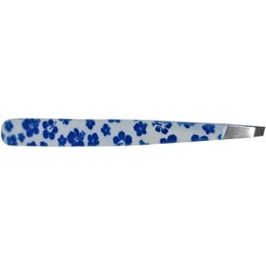 Baruffaldi - Professional - Pincet - Schuine Punt - Bloemenprint - 9,5cm.