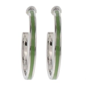 Behave Oorbellen- oorringen - oorstekers - zilver kleur - groen - 3.2cm