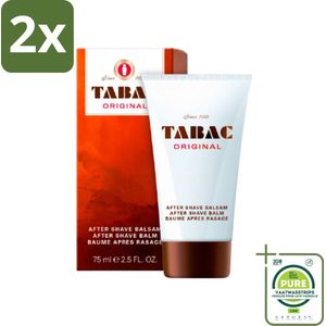 Tabac Original Men - Aftershave Balsem - Verzachtend - 75 ml - Voordeelverpakking - 2 stuks - Na-scheren verzorging - Aftershave balsem