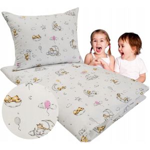 Kinderbeddengoed 100x135cm, Katoen, Beertjes op de Maan