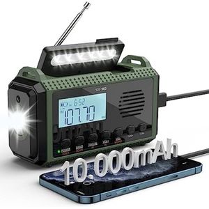 Lexium Noodradio Solar Opwindbaar - Noodradio Opwindbaar - Opwindbare Radio - Powerbank Zonne Energie