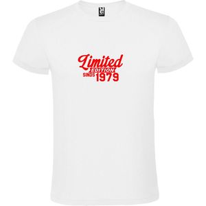Wit T-Shirt met “Limited sinds 1979 “ Afbeelding Rood Size L